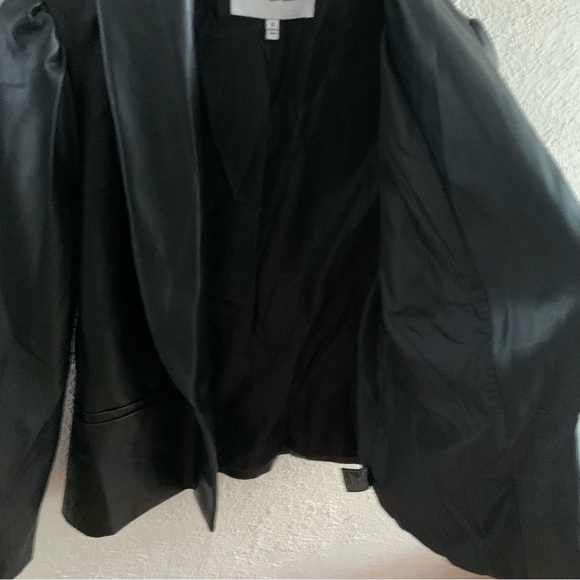 Cupcakes + cashmere Vegan Leather Black Blazer - Picture 6 of 8